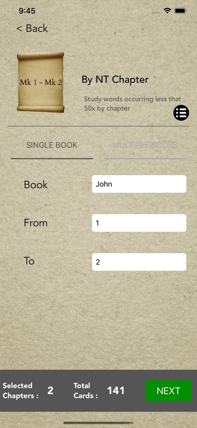 New Testament chapter study set to John 1 to 2