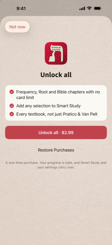Pratico & Van Pelt edition Unlock all screen listing what the unlock adds